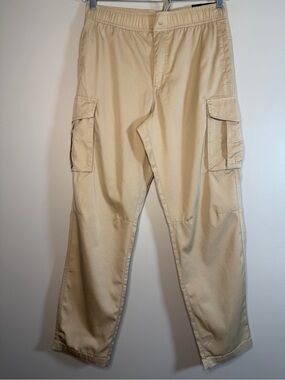 CSG Men's Khaki Cargo Pants with Elastic Waistband